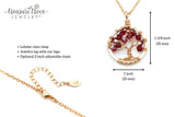 Gold Garnet Tree of Life Crystal Necklace (January)