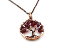 Copper Garnet Tree of Life Crystal Necklace (January)