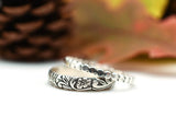 Thick Band Leaf Stacker Ring