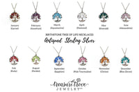 Silver Diamond Tree of Life Crystal Necklace (April)