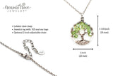 Silver Pink Tourmaline Tree of Life Crystal Necklace (October)