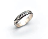 Thick Band Leaf Stacker Ring