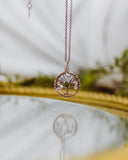 Copper Citrine Tree of Life Crystal Necklace (November)
